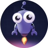 A purple cartoon robot with googly eyes - Salespeak Images